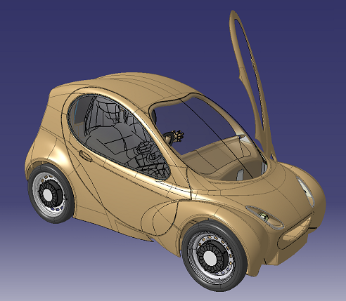 Render of he car. 3/4 front view